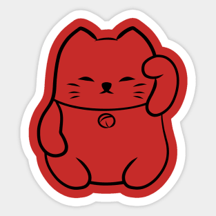 Classic Lucky Cat pop art cute design line art Illustration Sticker